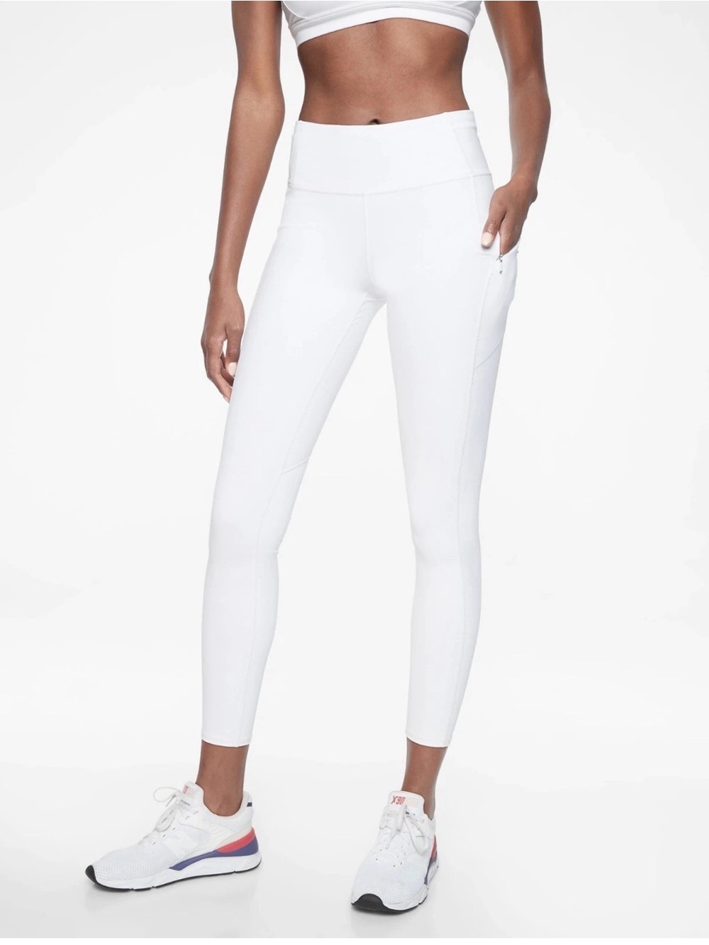 Athleta Contender Tight, white SIZE M, 22” Length